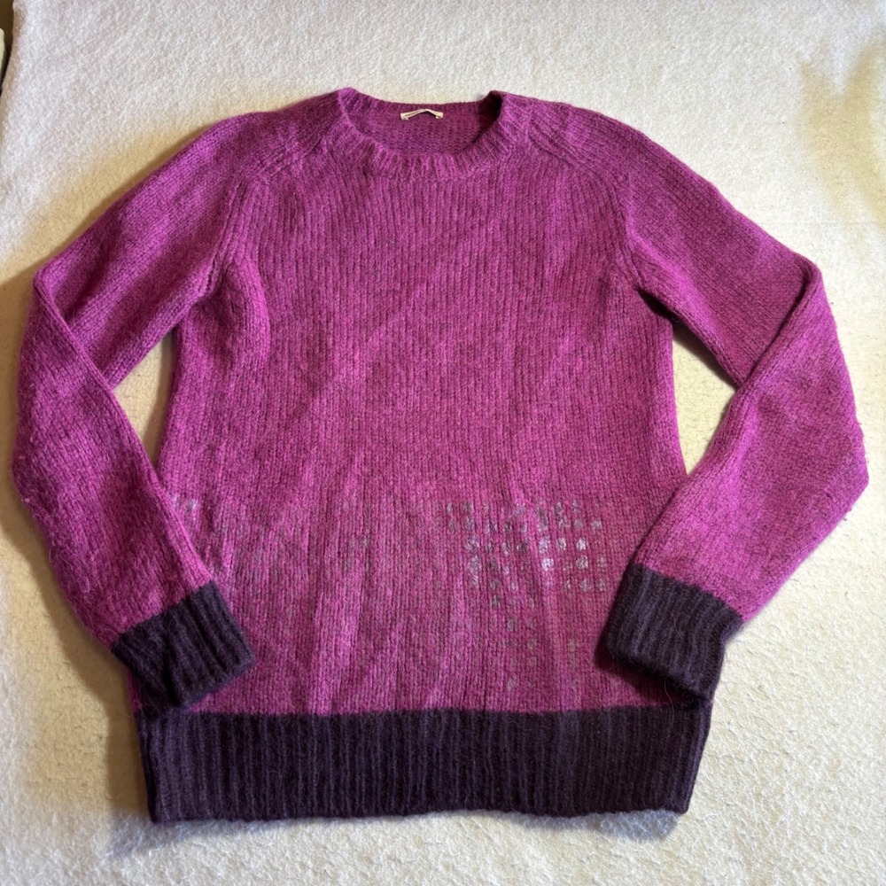 Tomas Maier Alpaca Wool Blend Purple Colorblock Sweater Made in Italy‎ Size 2